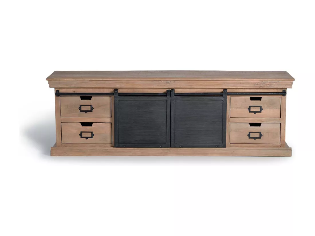 Meuble TV de style industriel. Multicolor.Giner y Colomer.55x40x170