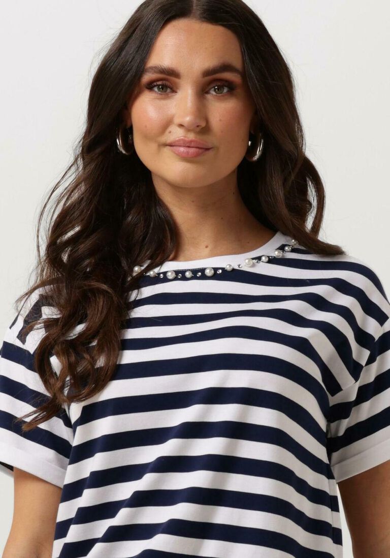 LIU JO blauw/wit gestreepte liu jo t-shirt j.striped t-shirt