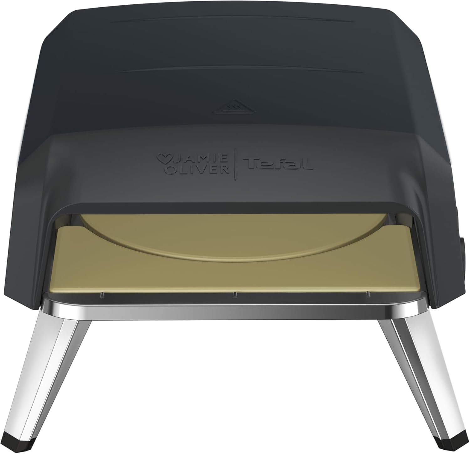 Jamie Oliver by Tefal Pizzaofen mit drehbarem Pizzastein, Pizzaofen für Zuhause, Gas-Pizzaofen, 360° drehbarer Stein, kompaktes Design, inkl. Pizzaschaufel, JM4168D0
