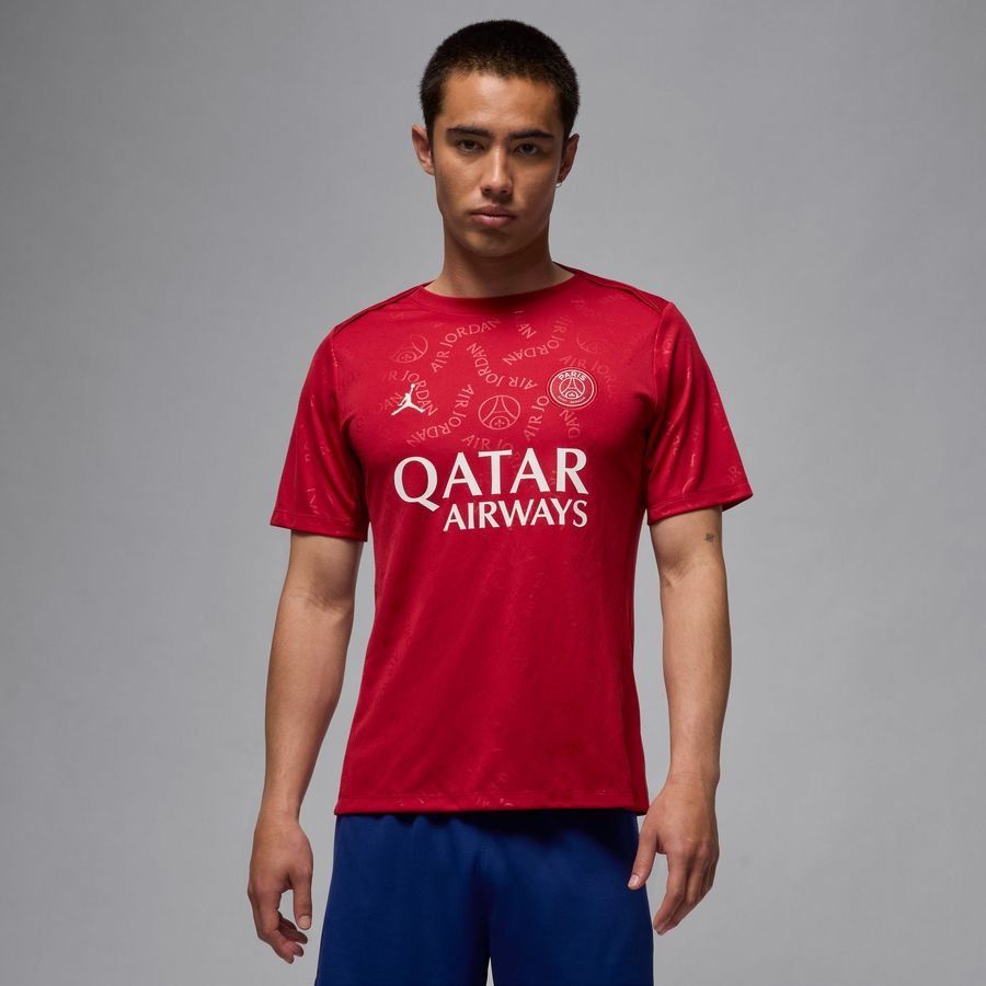 Paris Saint-Germain T-shirt d'Entraînement Dri-FIT Academy Pro Avant-Match 4th Jordan x PSG - Wings Jordan Red/Blanc