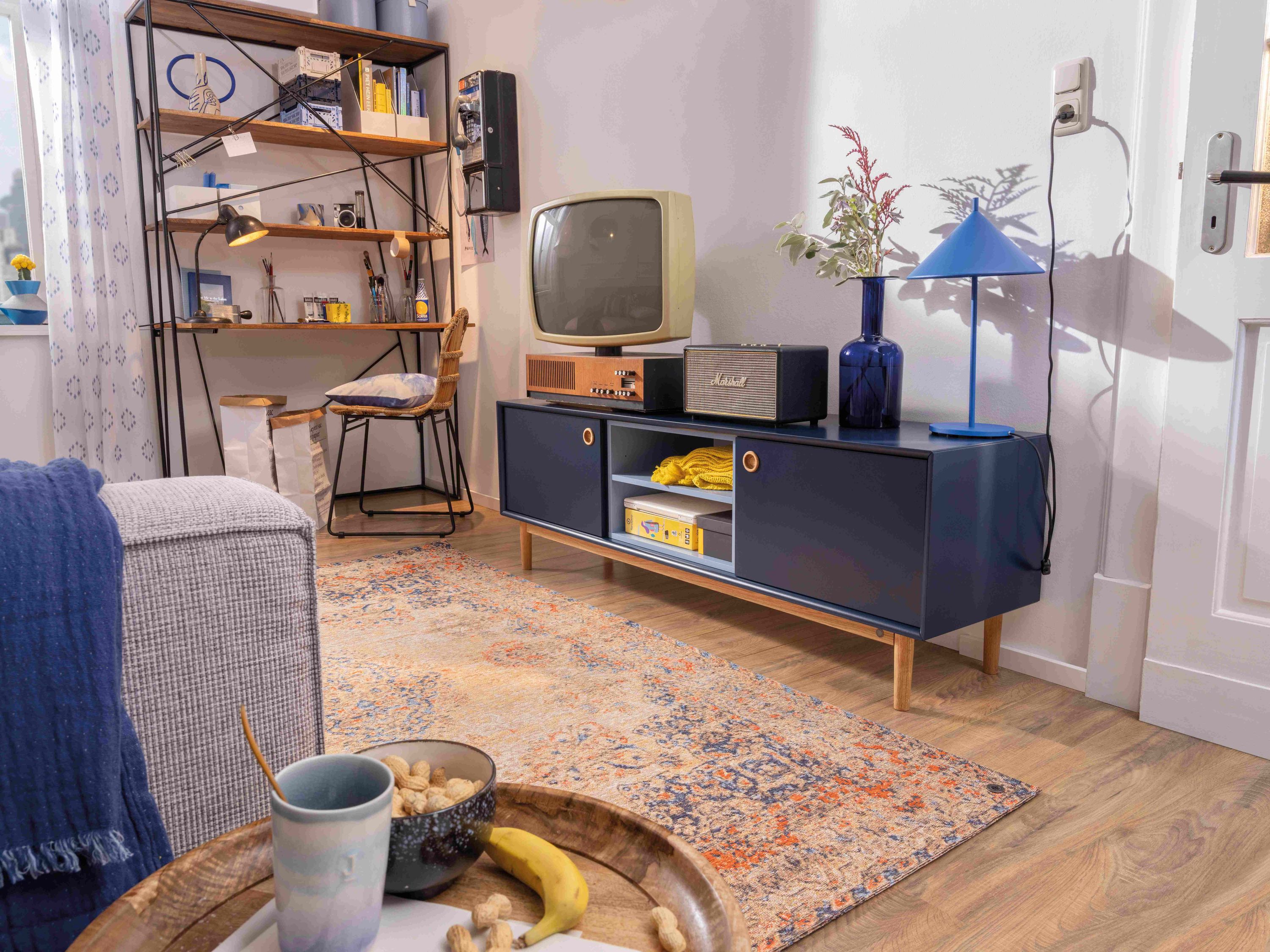 Sekretär Schreibtisch Mangoholz Metall Holz Regal Standregal Kommode Wandregal