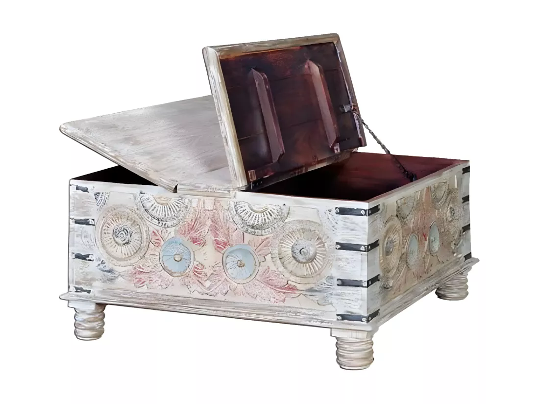 Table basse en manguier multicolore MULTICOLOR.Giner y Colomer.45x90x90