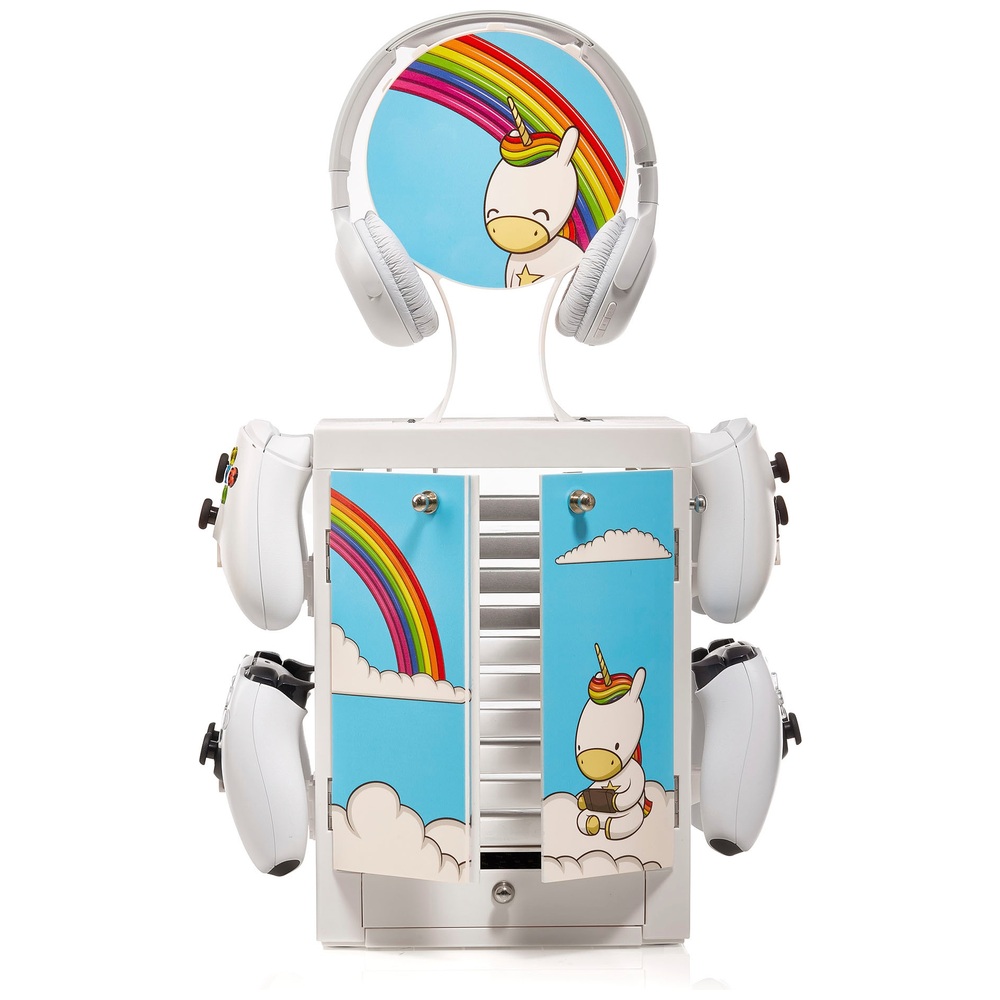 Numskull Eric, der Einhorn-Gamer, Gaming-Schrank