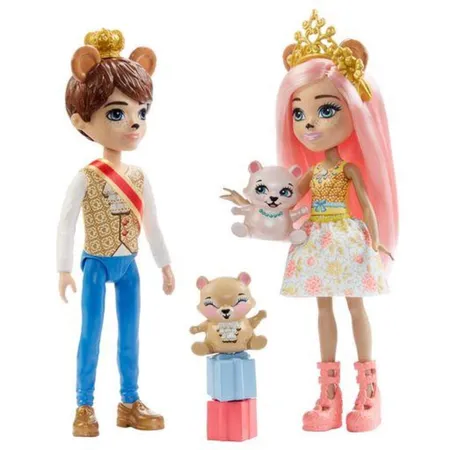 Mattel Royal Enchantimals Braylee Bear und Bannon Bear Puppen und 2 Tierfiguren