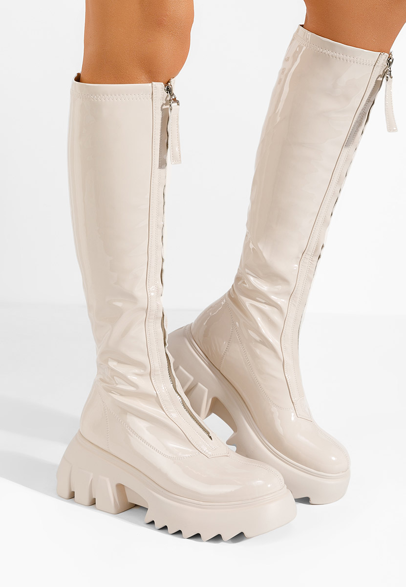 Bottes à plateforme beige Danika V2