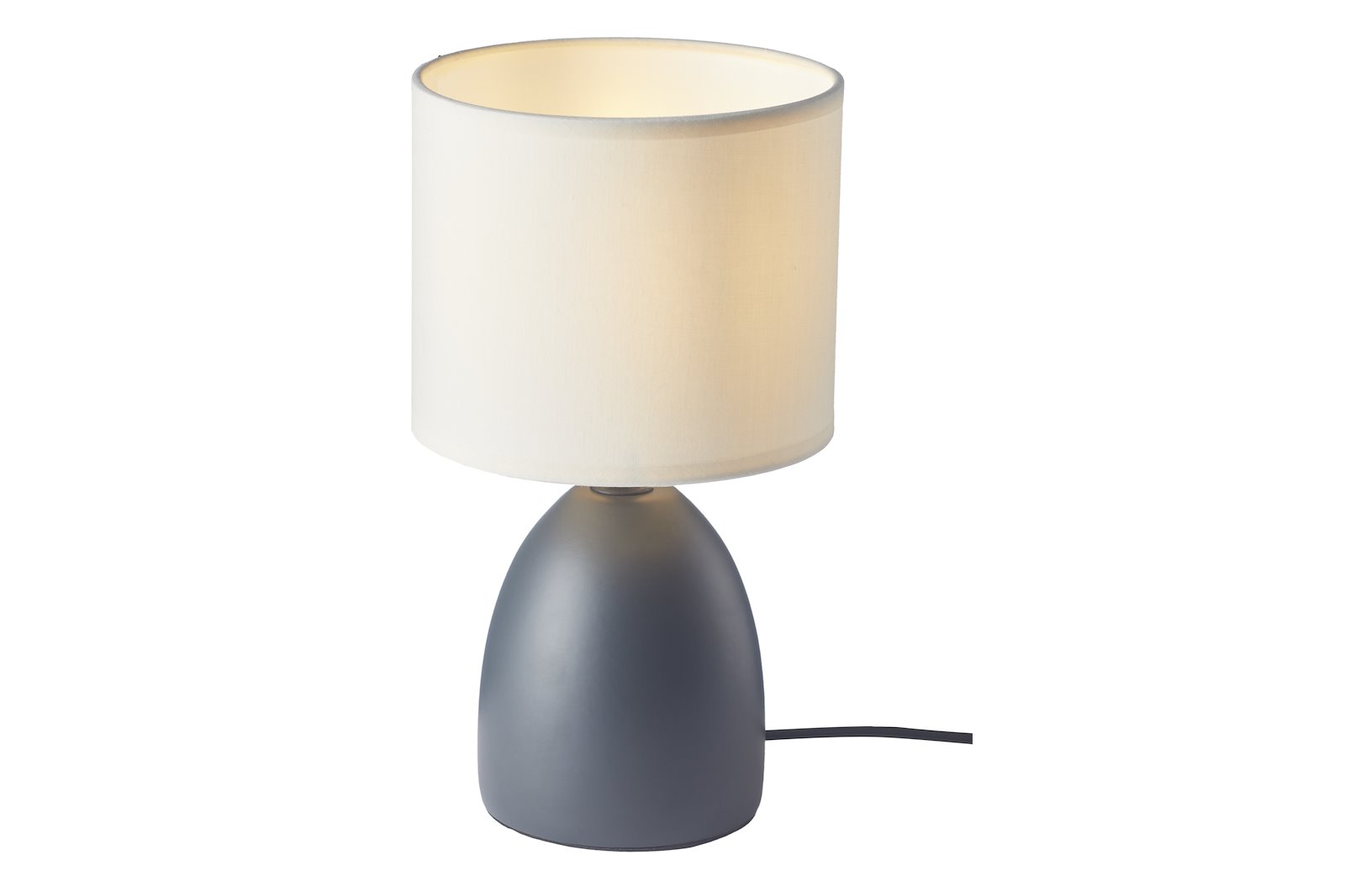 Terra bordlampe Mørk grå med offwhite skjerm E14