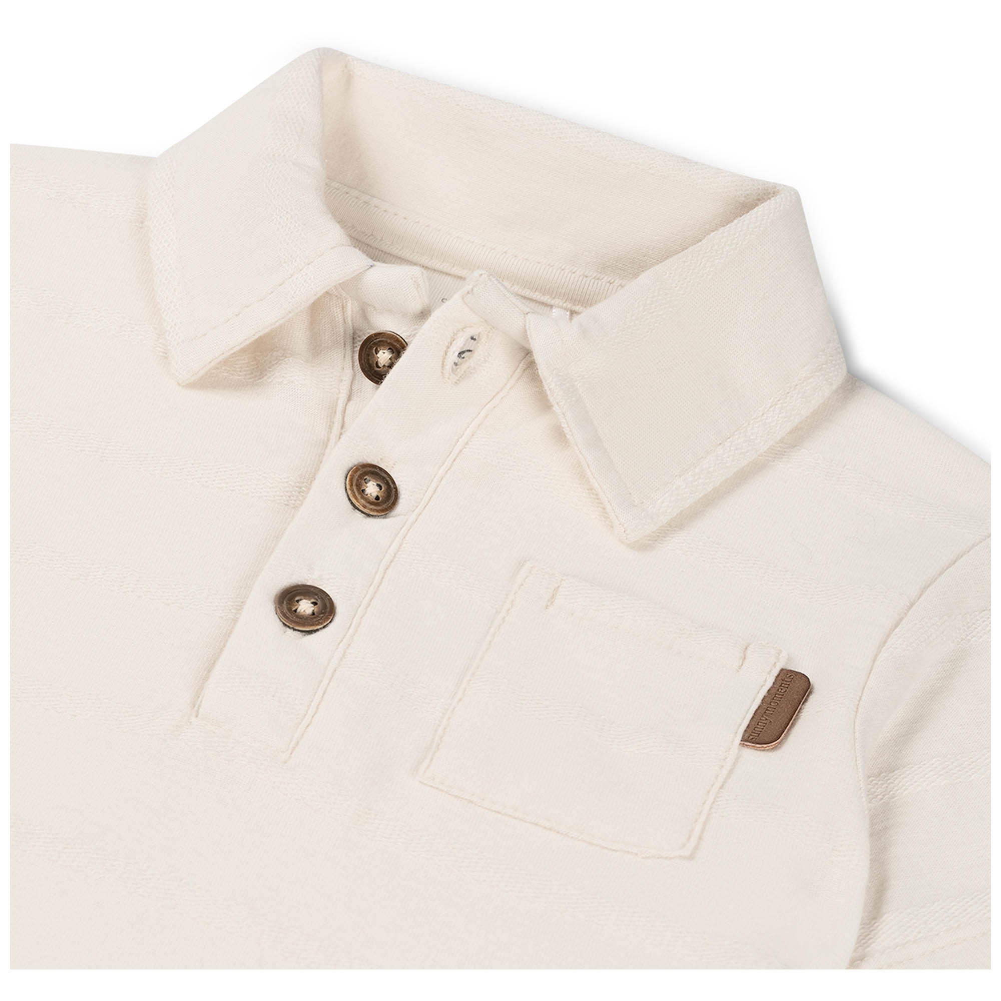 Prénatal baby polo korte mouwen effen beige