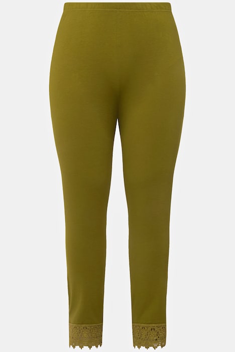 7/8-Leggings, Saumspitze, Biobaumwolle