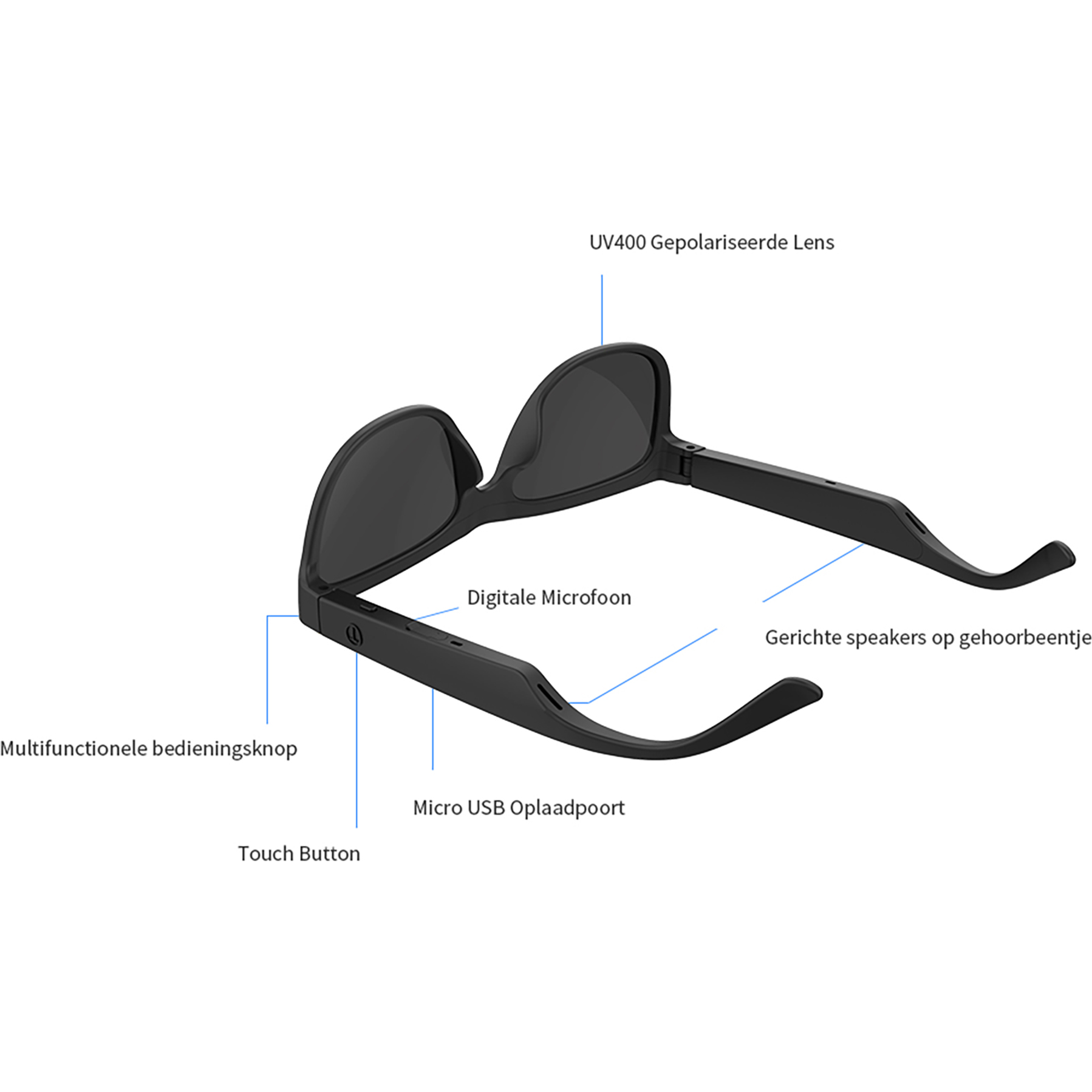 Caliber Soundglasses Smart Fietsbril