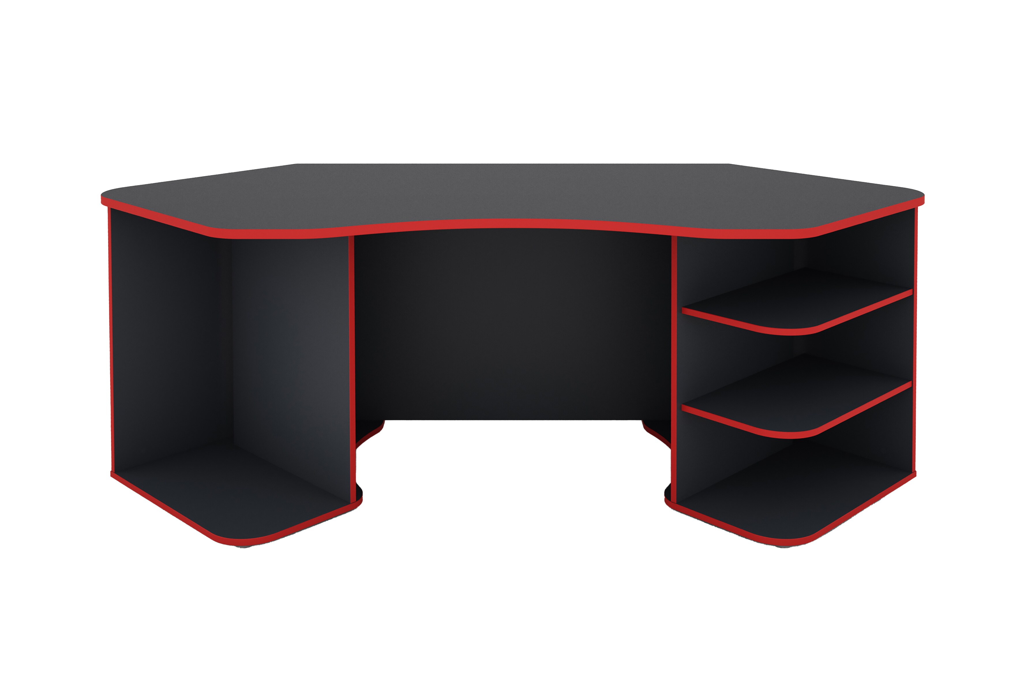 byLIVING Schreibtisch THANATOS, Breite 198 cm, anthrazit, Kanten in rot
