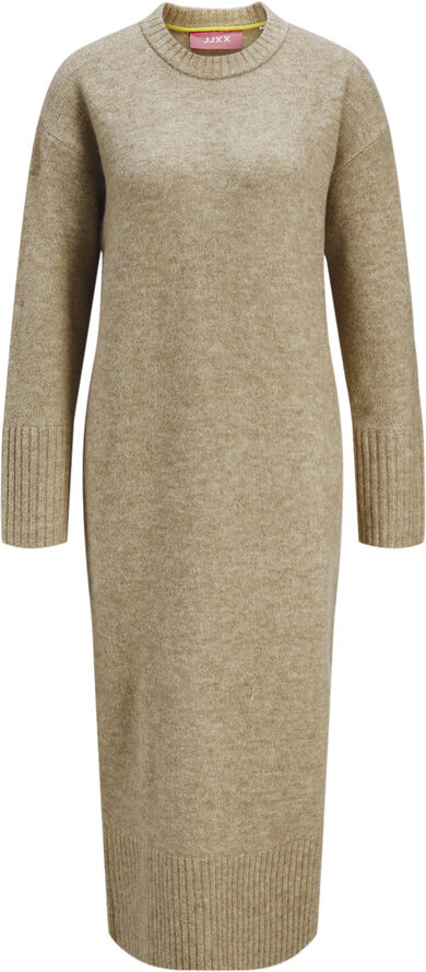JJXX JXOLINE DIVERSE DRESS KNIT Peyote//limeade neck piping