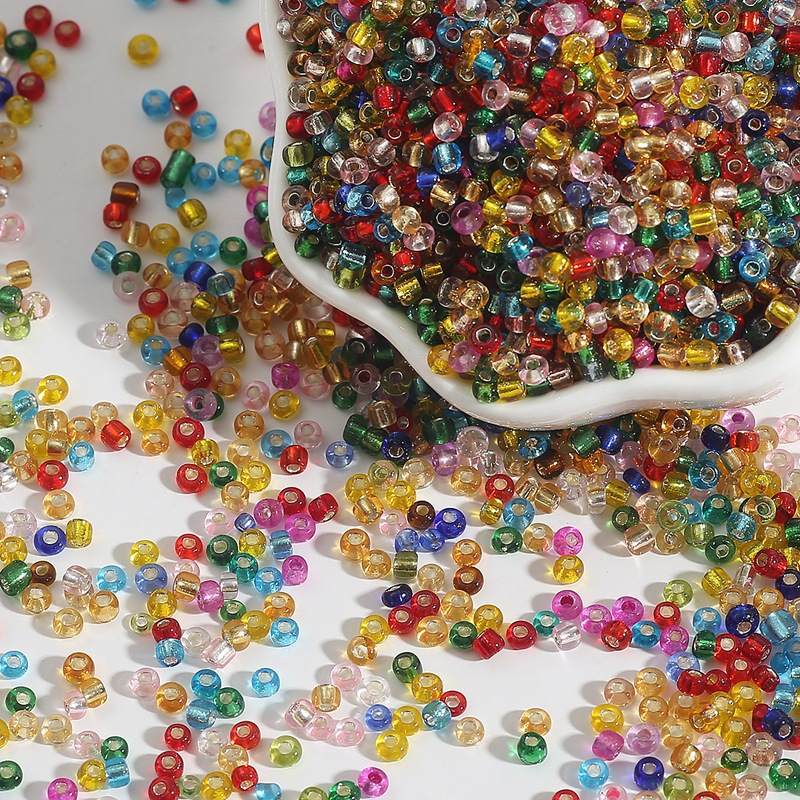 (150er Set) 4mm Acryl Perlen DIY Bastel Schmuck Zwischenperle für Armband / Kette - Assortiert