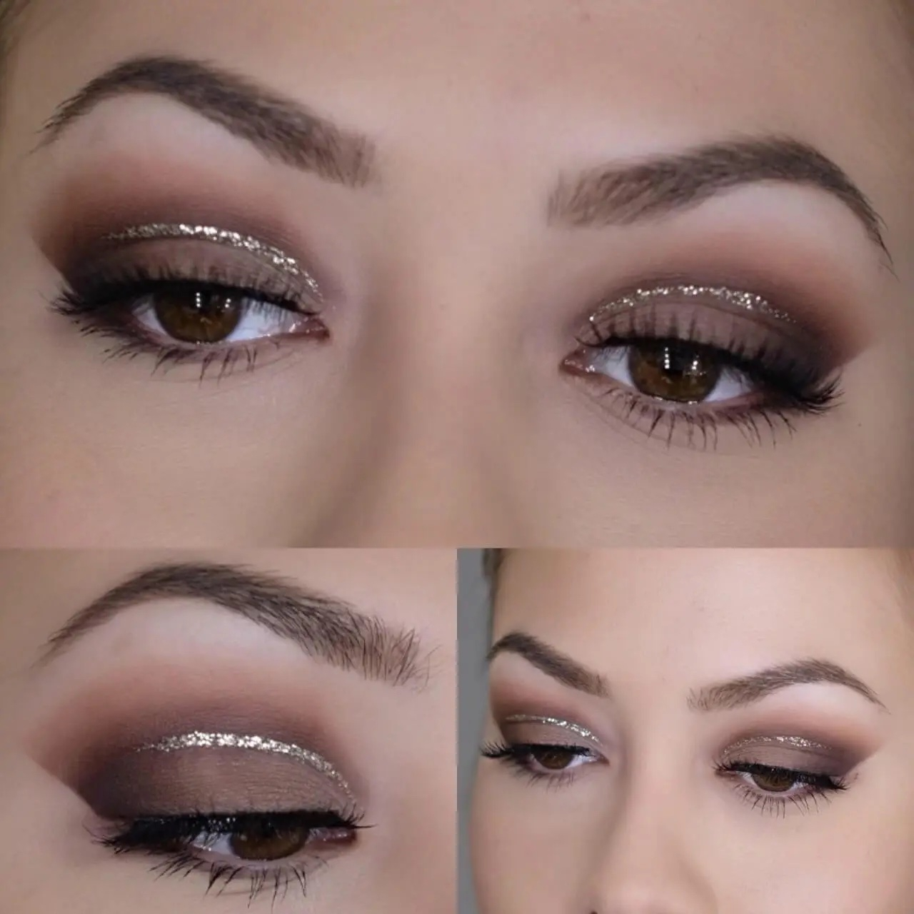 Glitzer Eyeliner Augen MakeUp Stift Flüssiger Glitzer Lidstrich - Weiss