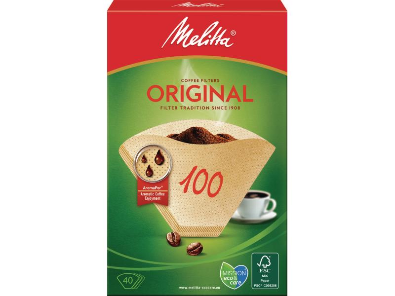 Melitta Filtertüte Original 100 40 Stück Aromapor-Papier für volles Aroma, Gr. 100