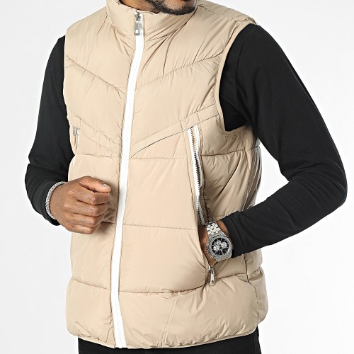 Doudoune Sans Manches Beige