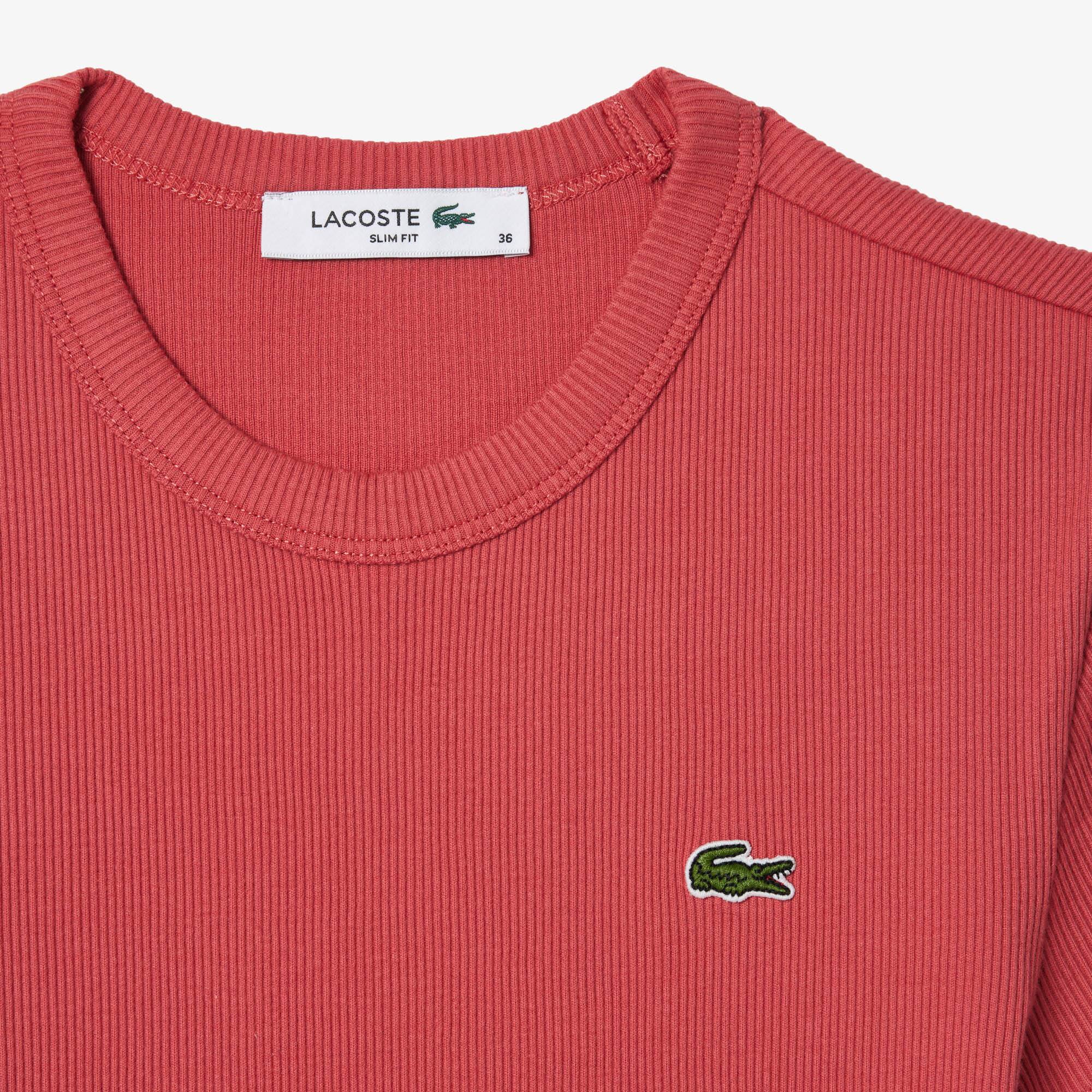 T-shirt femme Lacoste slim fit en coton biologique T-Shirts - Rose - Lacoste - Femme