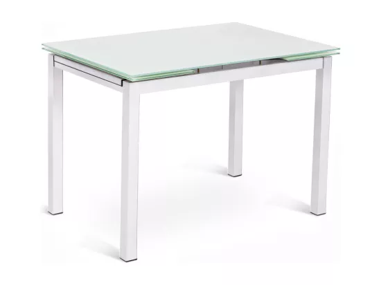 Baud Table Extensible (130/200 x 80 cm) en Verre Trempé Blanc