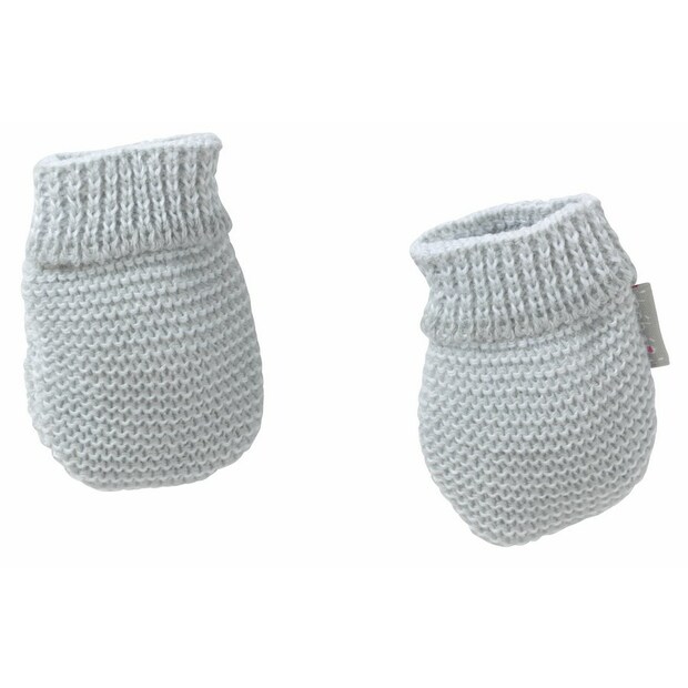 Moufles maille gris naissance - BEBE9 CREATION