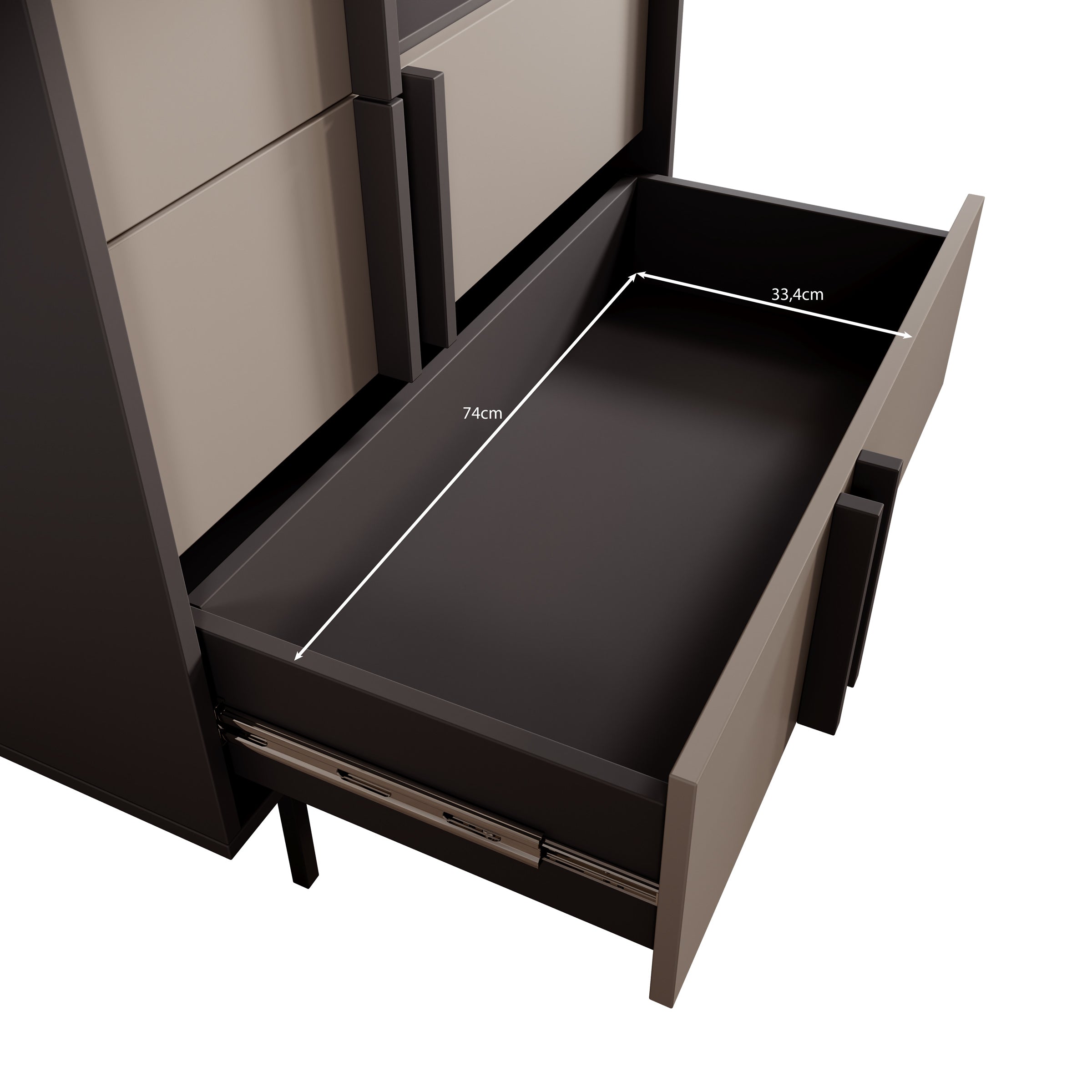 Antigo - Boekenkast - Eiken/Antraciet - 83x43x155 cm