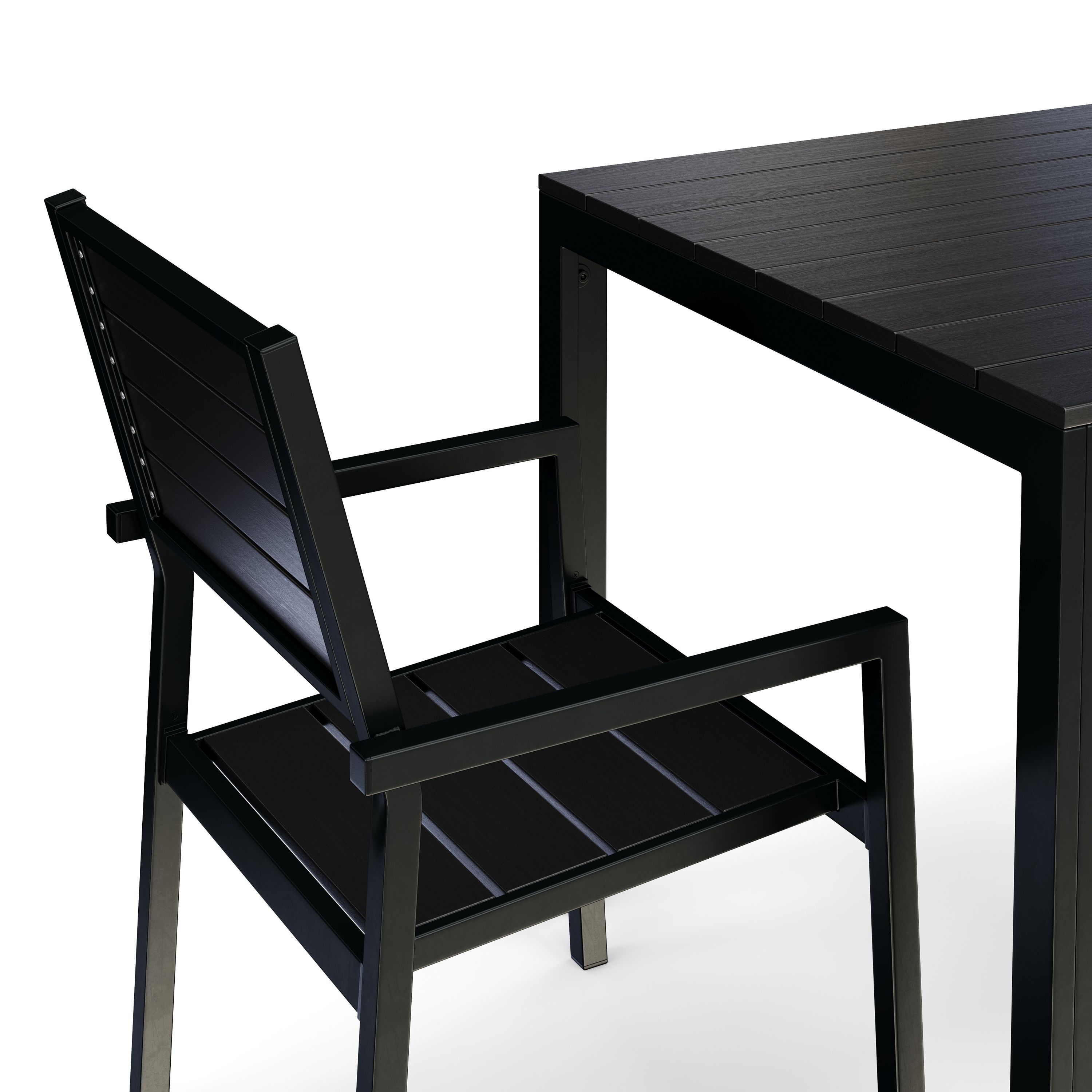 Gartenmöbel Set NELI 2 Stühle schwarz