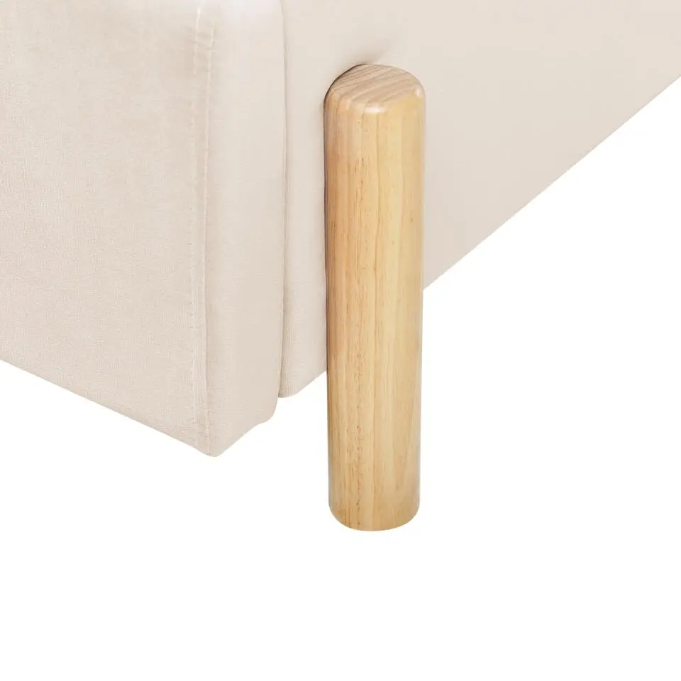 ANET - Bed - Beige - 90 x 200 cm - Fluweel