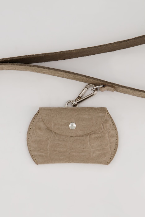 Ledertasche, Krokoprägung, abnehmbare Minitaschen