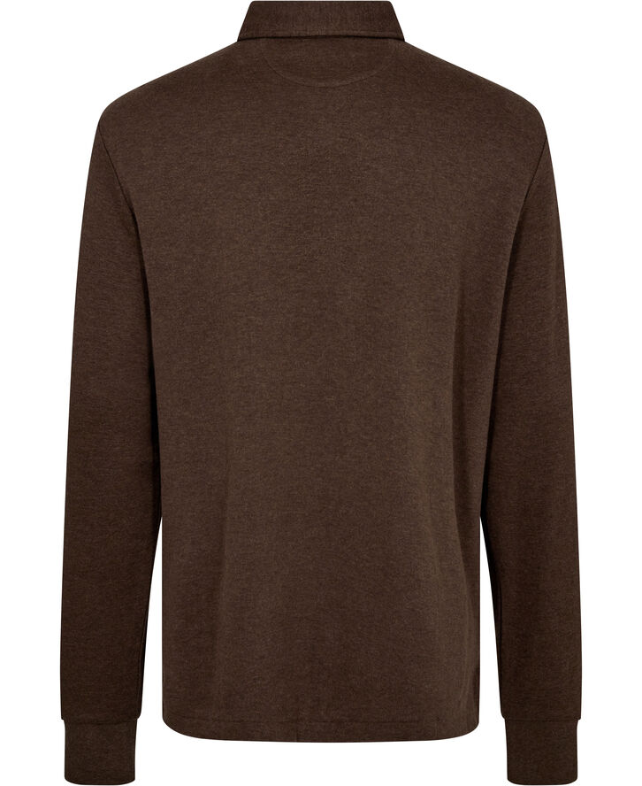 Polo Ralph Lauren 30/1 DBL KNT JERSEY-LSL-PLO Nutmeg brown heather/c8940