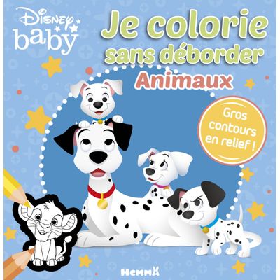 DISNEY BABY - JE COLORIE SANS DEBORDER - ANIMAUX -GROS CONTOURS EN RELIEF !