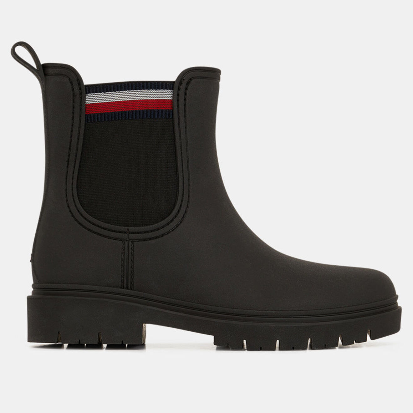 Tommy Hilfiger Chelsea boots de pluie en Caoutchouc détail tricolore  noires