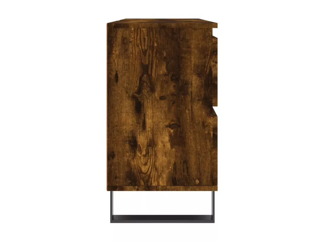 Armoire salle de bain chêne fumé 80x33x60cm bois d'ingénierie
