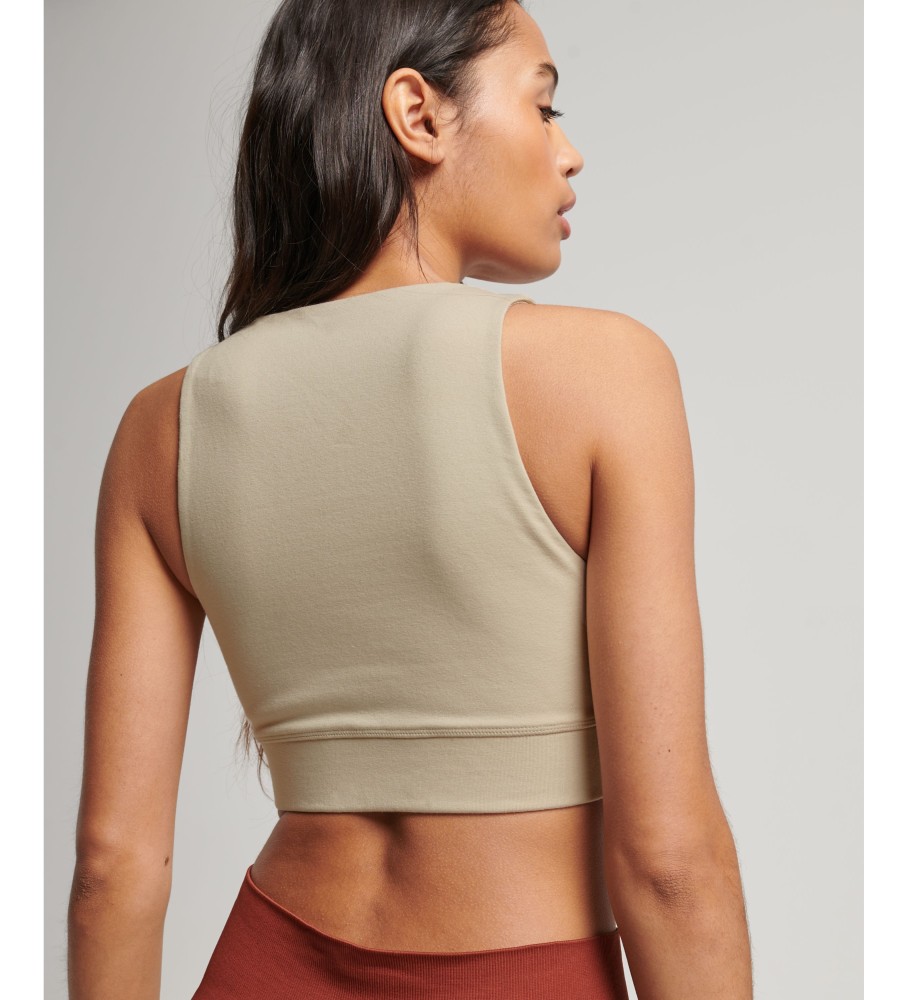 Sutiã esportivo Superdry Core de algodão orgânico bege