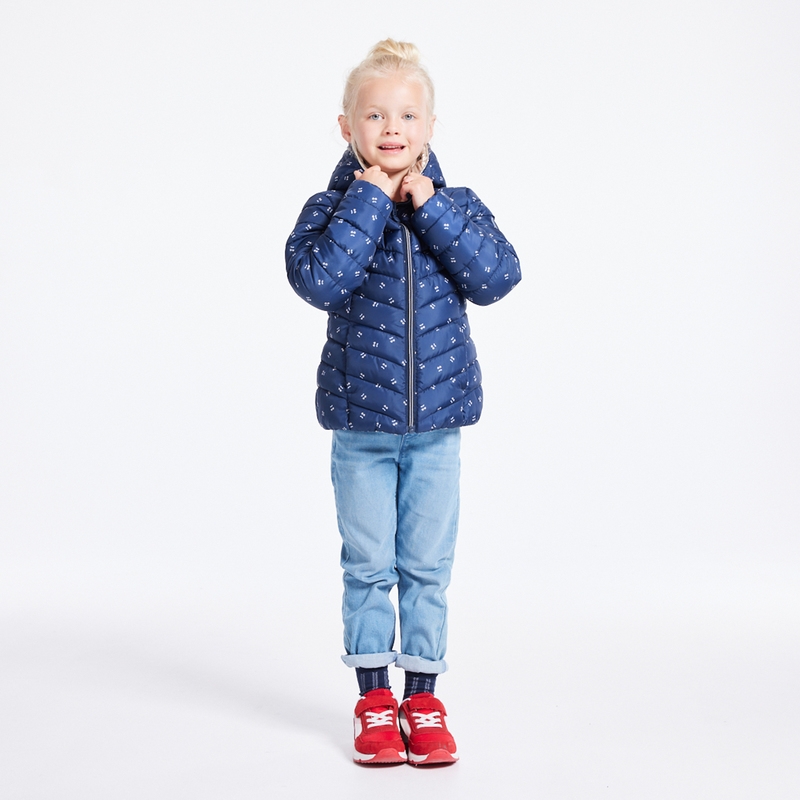 Doudoune légère réversible bleue fille