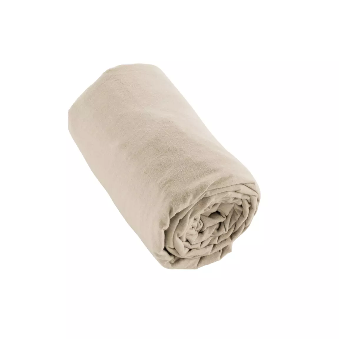 Drap housse flanelle de coton (180 x 200 cm) Théa Beige