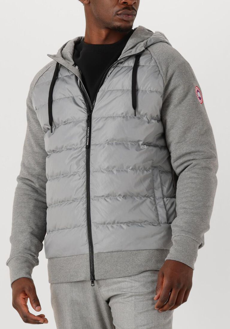 grijze canada goose gewatteerde jas hybridge huron full zip hoody