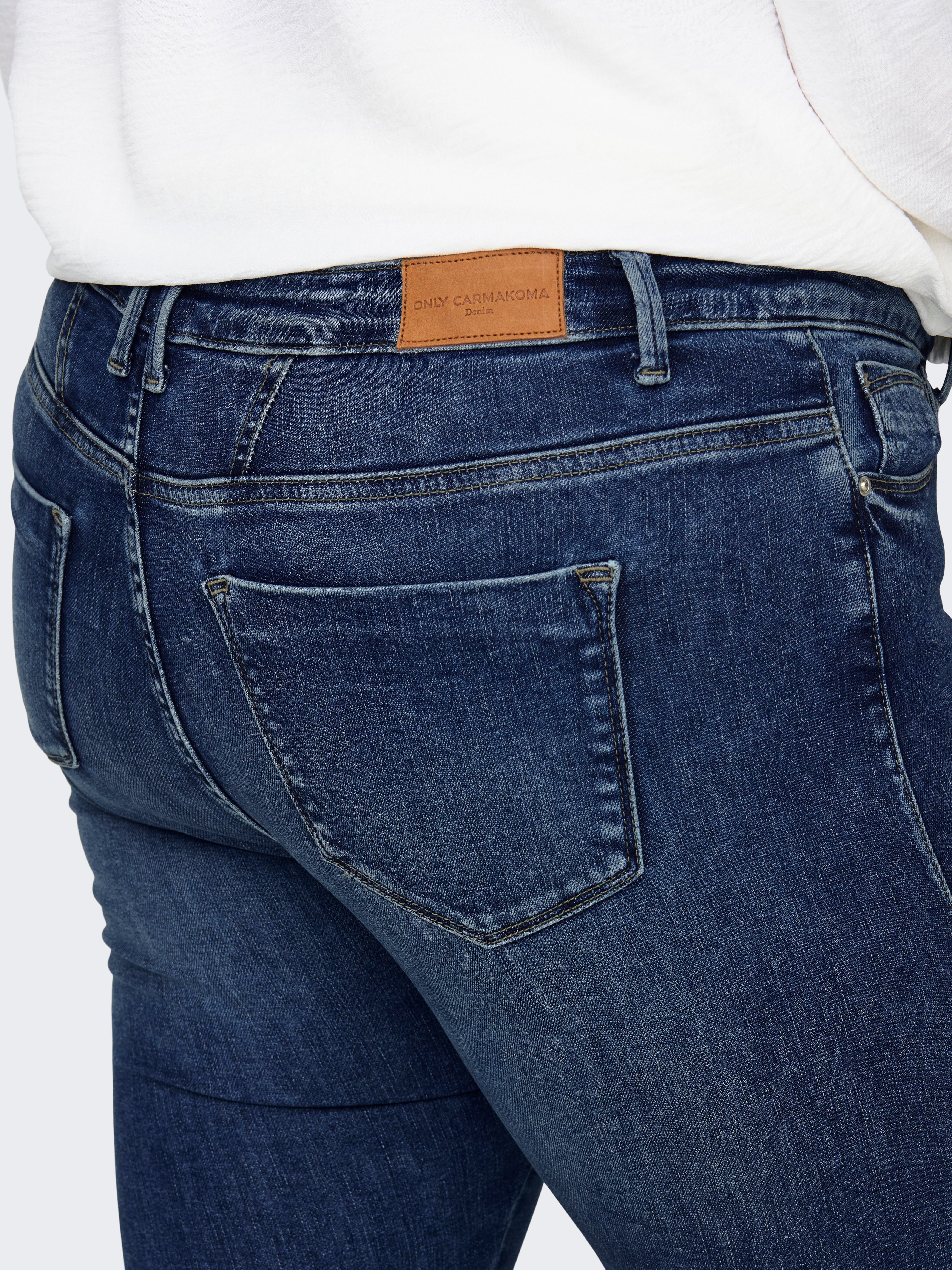 CARSHAPE Mittlere Taille Skinny Fit Jeans Dark Blue Denim