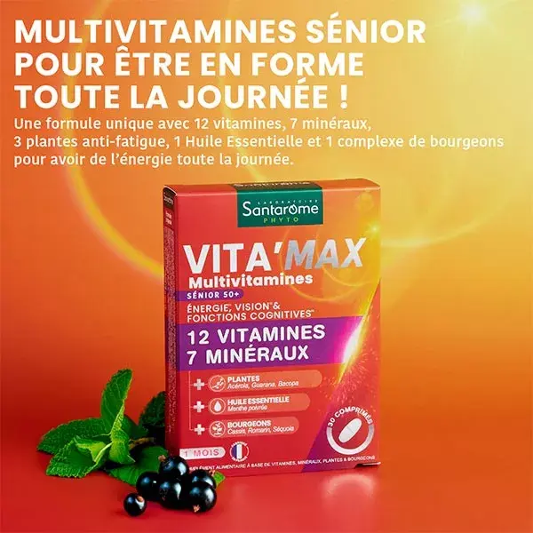 Santarome Bio Vita'max Multivitaminas Energia e Vitalidade para Idosos 30 comprimidos