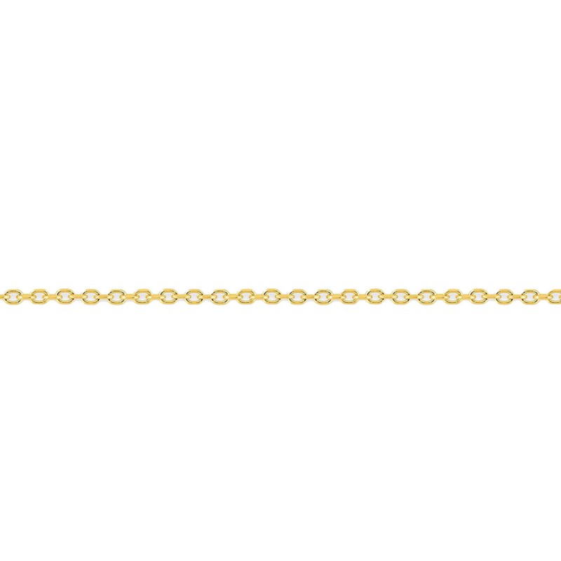 Chaîne mixte 40 cm - Forçat diamanté - Or 18 Carats - Largeur 0.74 mm