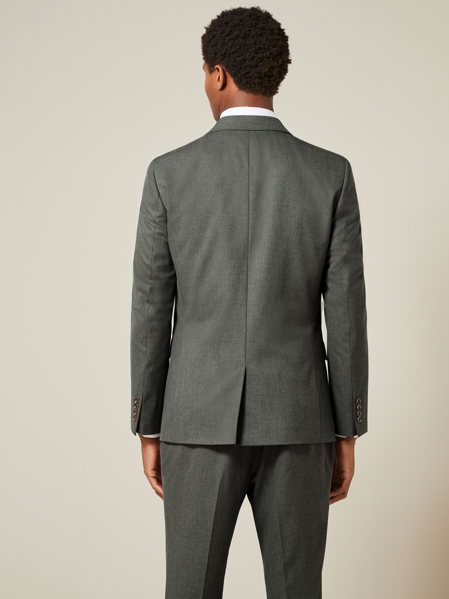 Gemêleerd groen - Slim Fit - Meegevend stretchkostuumjasje