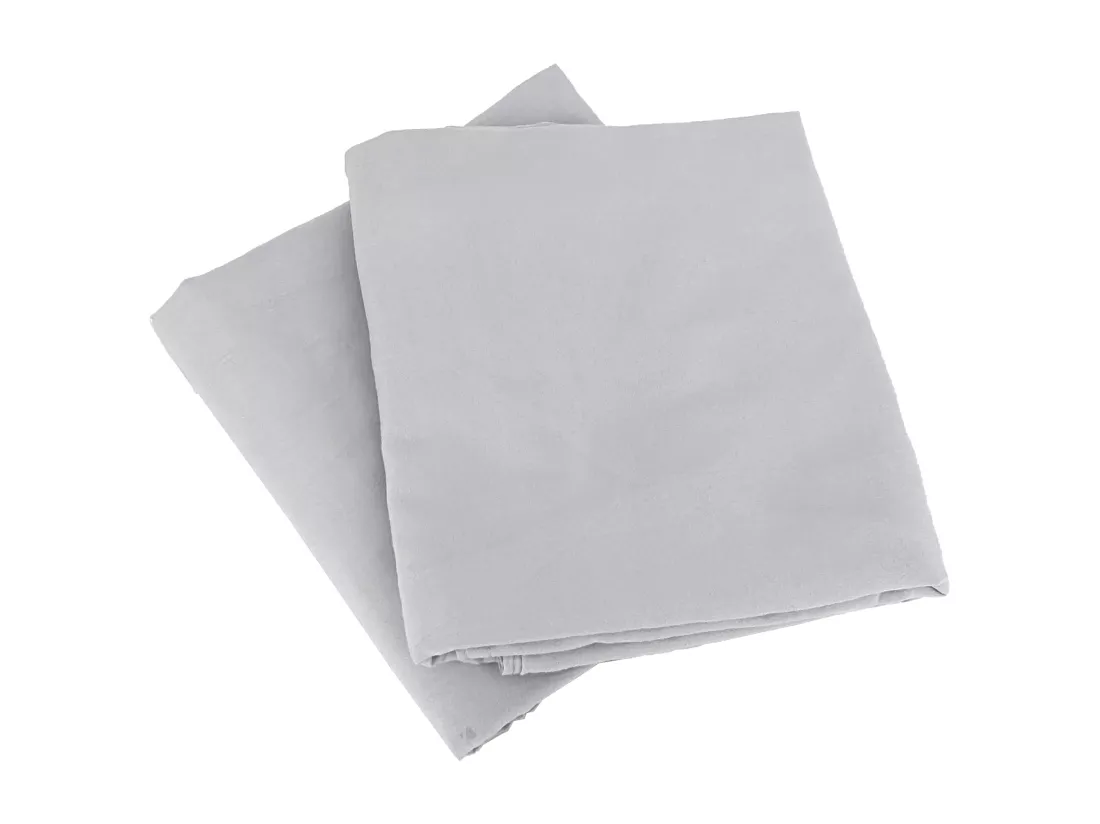 Parure 260x240 cm MILA polyester micro lavée gris perle 3 pièces