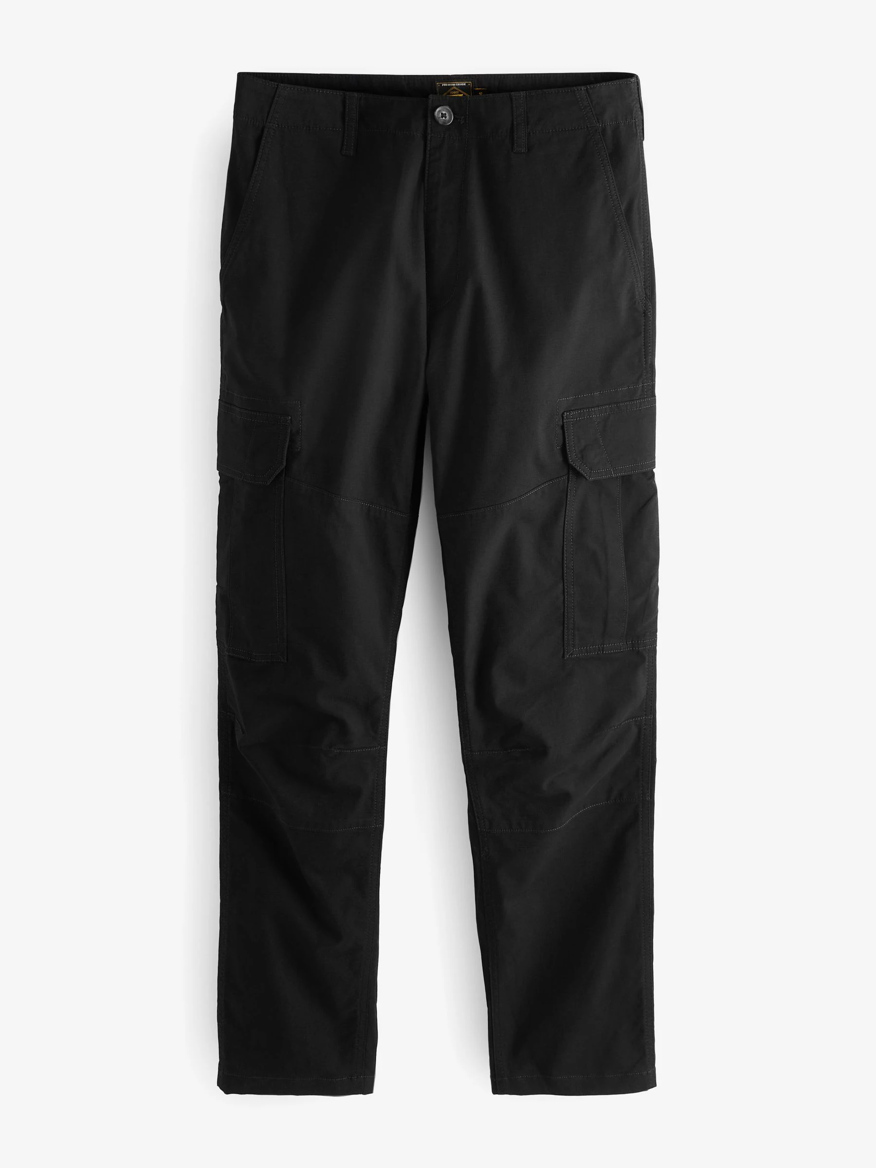 Zwart - Slim Fit - Katoenen cargostretchbroek