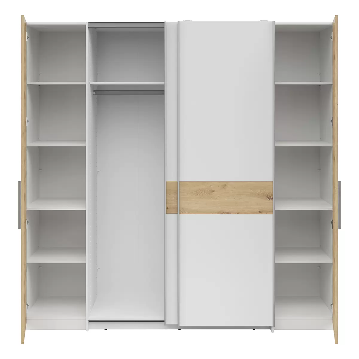 Kleiderschrank 4trg. Felsberg weiss,Artisan Eiche