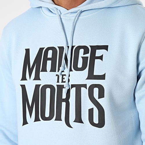 Sweat Capuche MTM Bleu Ciel Noir