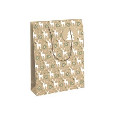 Clairefontaine Lovely Home Green Large - Sac cadeau blanc - 26,5 cm x 14 cm x 33 cm