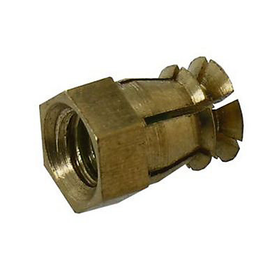 12 écrous à frapper Laiton M6 L. 9 mm
