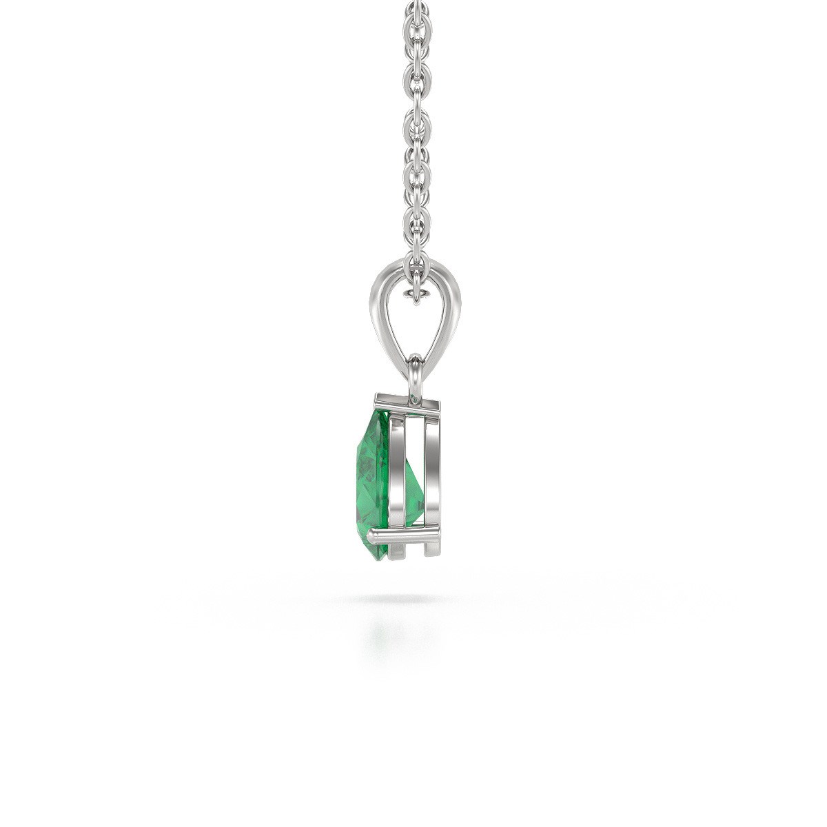 Collier Pendentif Emeraude en Argent 925 - Cadeau Inoubliable | Aden