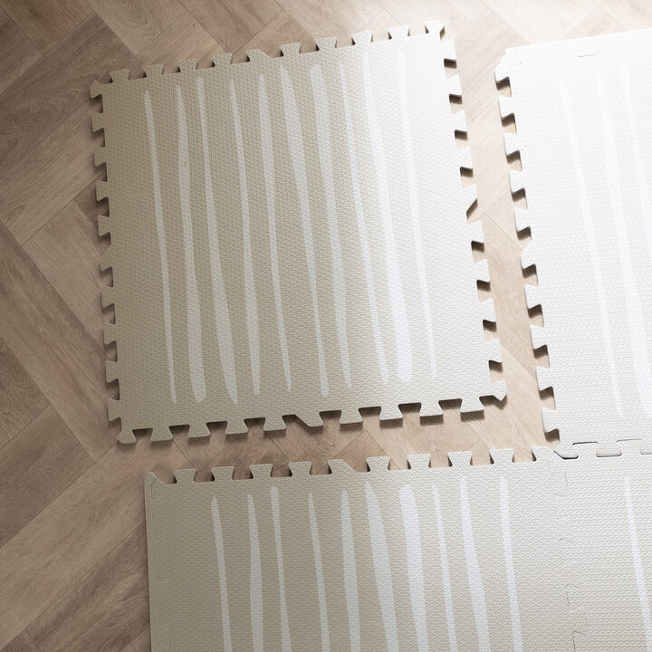 Foam puzzelmat - Alfie Stripes Grijs/Beige