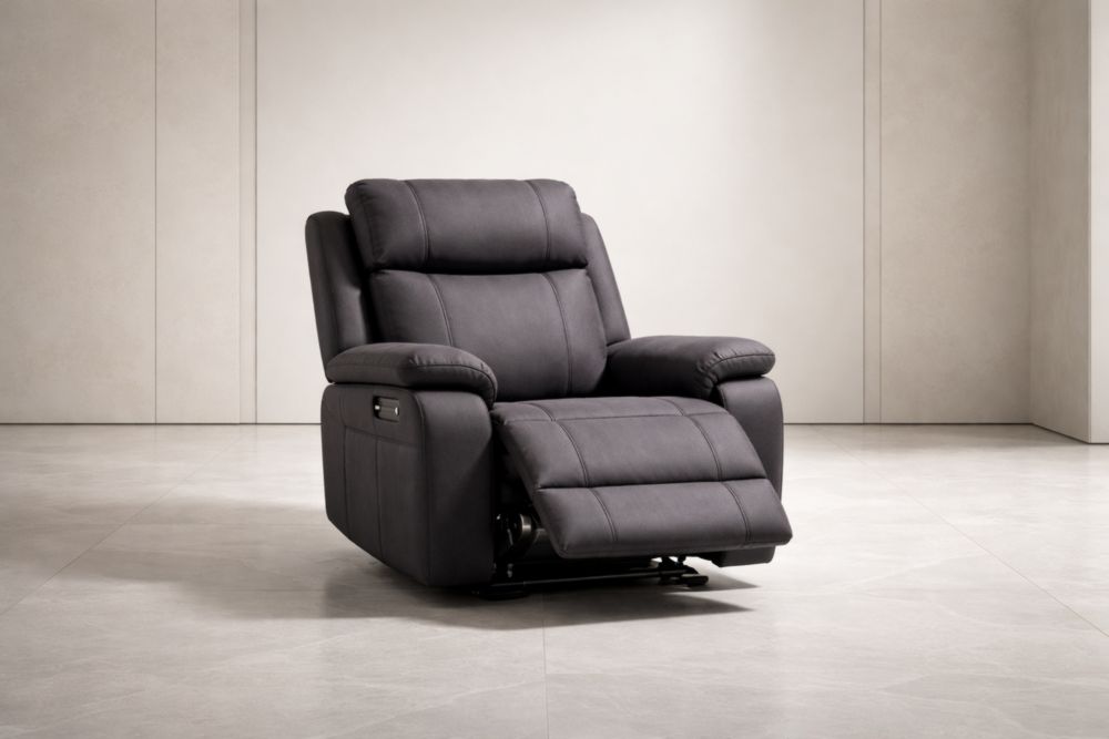 Relaxsessel Kunstleder Grau mit Verstellmechanismus