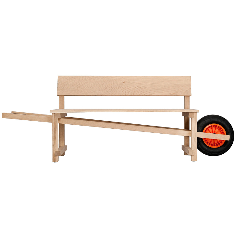 Weltevree Wheelbench tuinbank kruiwagenbank eiken