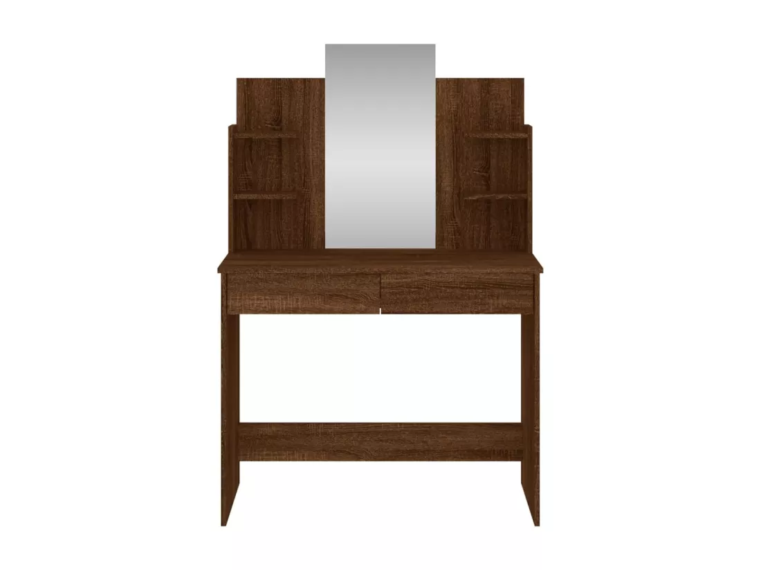 Coiffeuse avec miroir chêne marron 96x39x142 cm