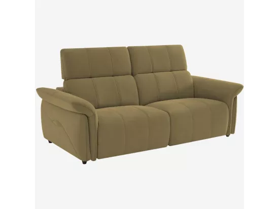 HABITAT - Canapé 3 places relax électrique en suédine - Vert olive - Design by Joly Design - Brinda